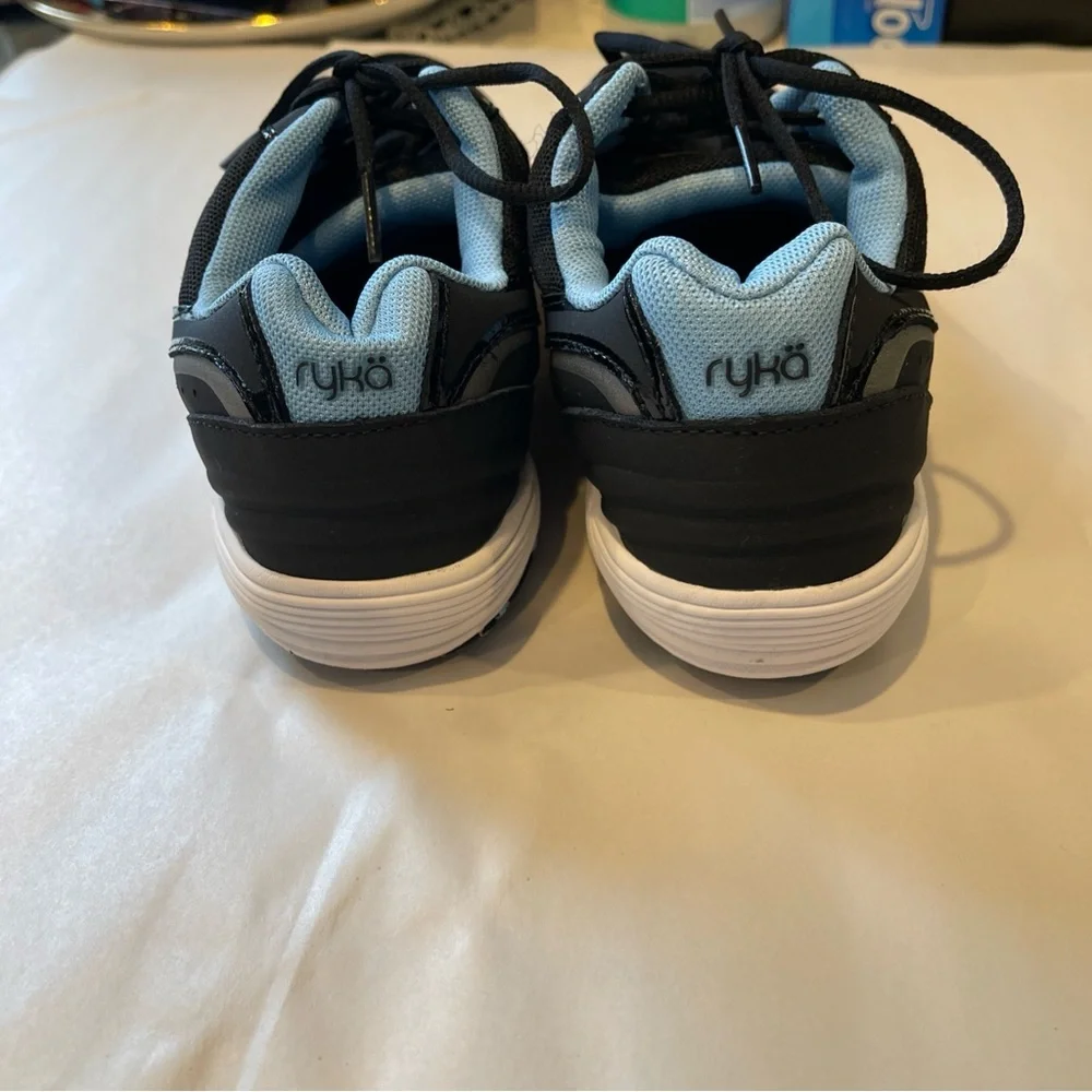 Ryka Dash 3 Walking Shoes Black/Meteorite/Blue Size 7.5W Low Shaft Laced